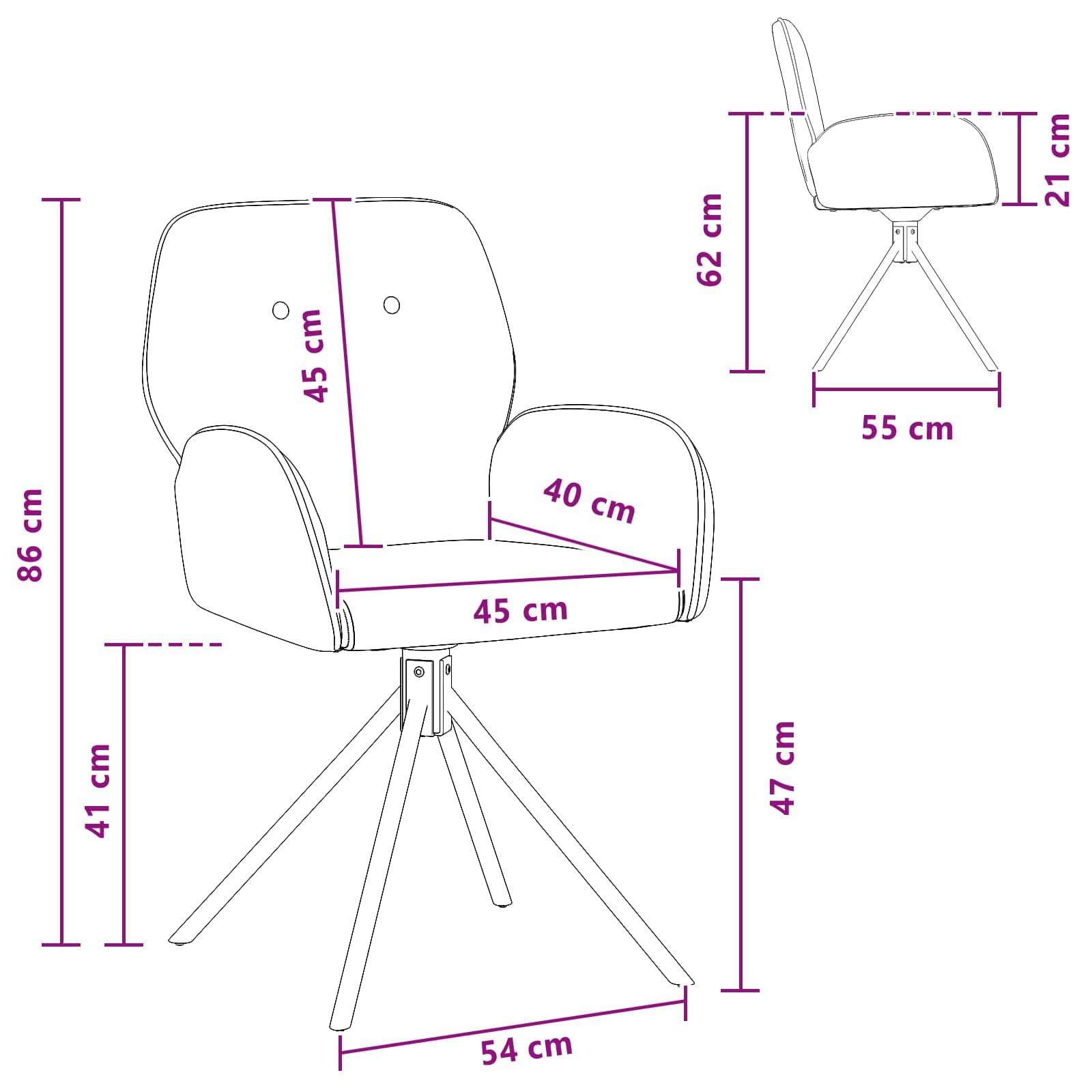 Sillas de comedor giratorias de 2 piezas de piel sintética