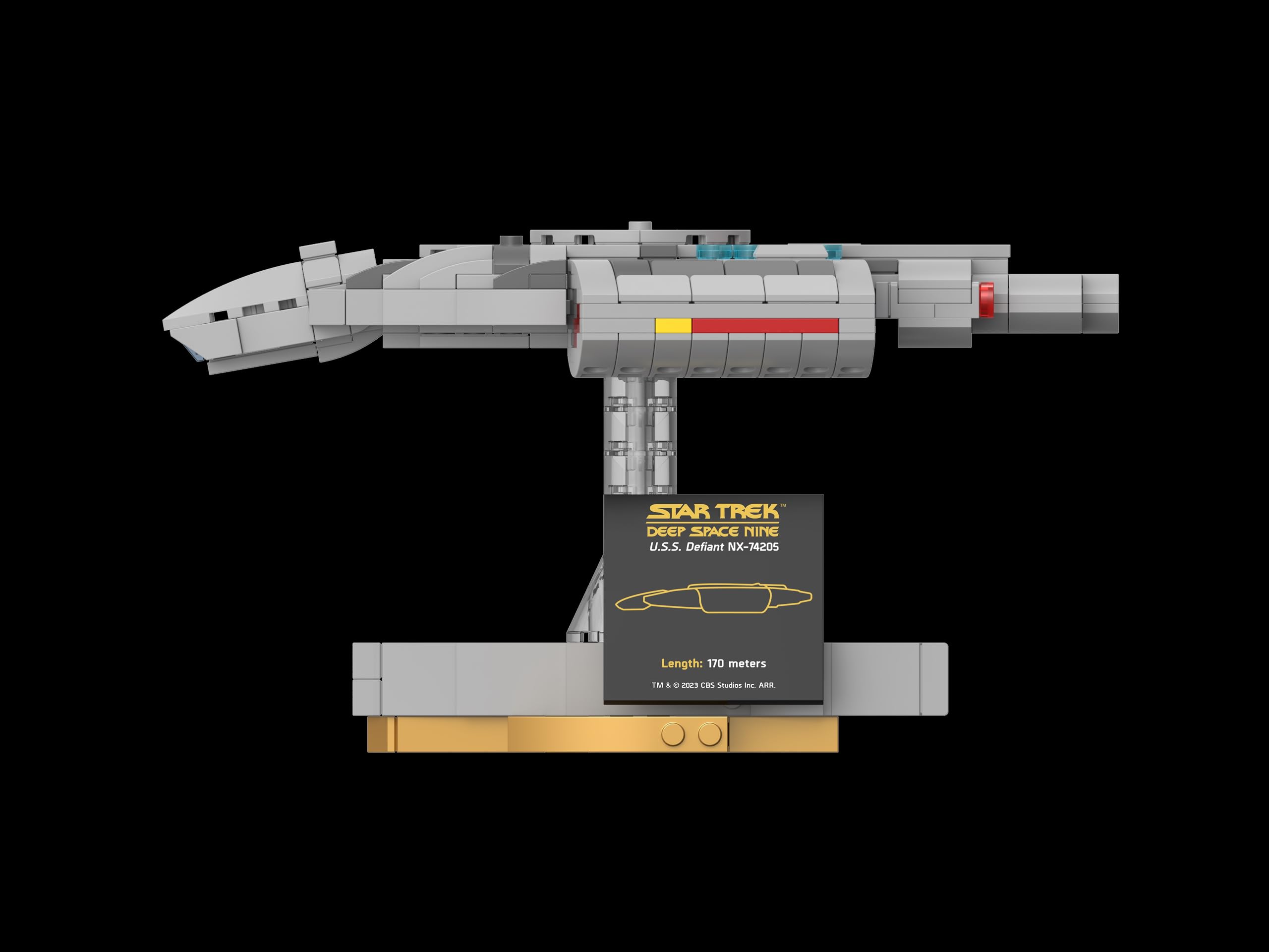 BlueBrixx – Star Trek USS Defiant NX-74205 – aus: Deep Space Nine – Midsize-Bausatz mit 561 Klemmbausteinen – 100% kompatibel – ORIGINAL-Lizenz, 105440