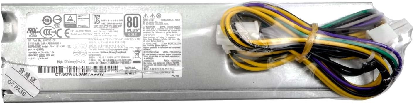 Power Supply Replacement for HP ProDesk 400 G5 180W SFF L07658-001 PA-1181-3HB L08404-002 D18-180P1A