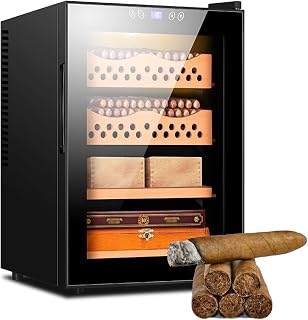Humidor de puros - Humidor eléctrico inteligente de gran capacidad de 50 l y 300 ml con función de ajuste de humedad y temperatura constante, refrigeración de doble núcleo
