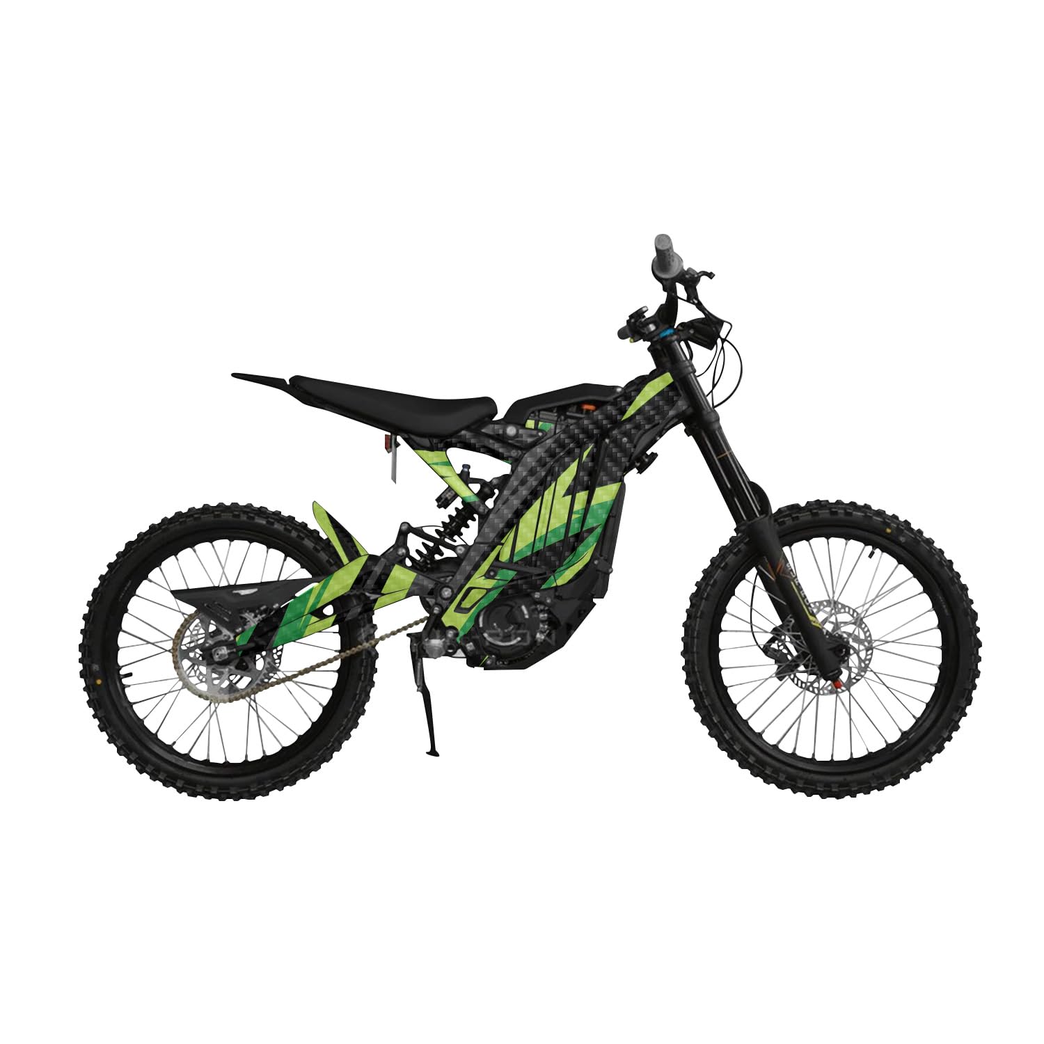 Carbon Fiber Surron Light Bee Graphics Kit Wrap - Tribe Arc Green - Sur-Ron Skin - Premium 3M Vinyl Protective Wrap Decal Cover - Easy to Apply | Crafted in The USA by MightySkins