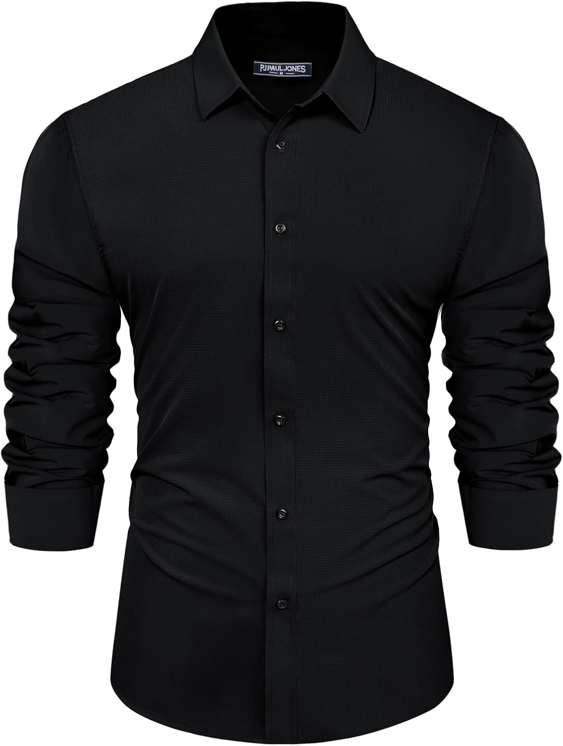 PJ PAUL JONES Mens Long Sleeve Button Down Shirts Wrinkle Free Stretch Untucked Dress Shirts Business Casual Shirt - Image 4