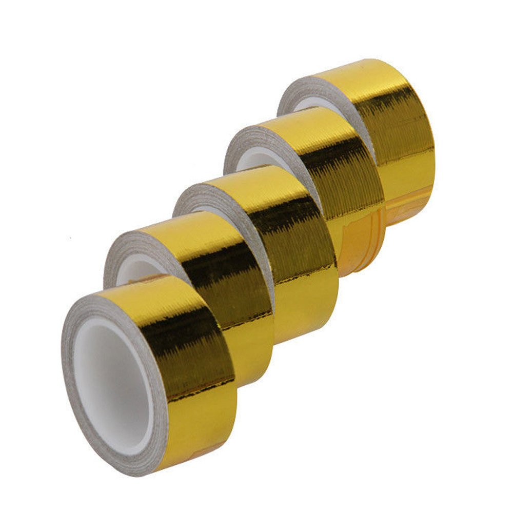HiwowSport Self Adhesive Reflect a Gold Heat Wrap Barrier 1''x 15 Feet, Pack of 5