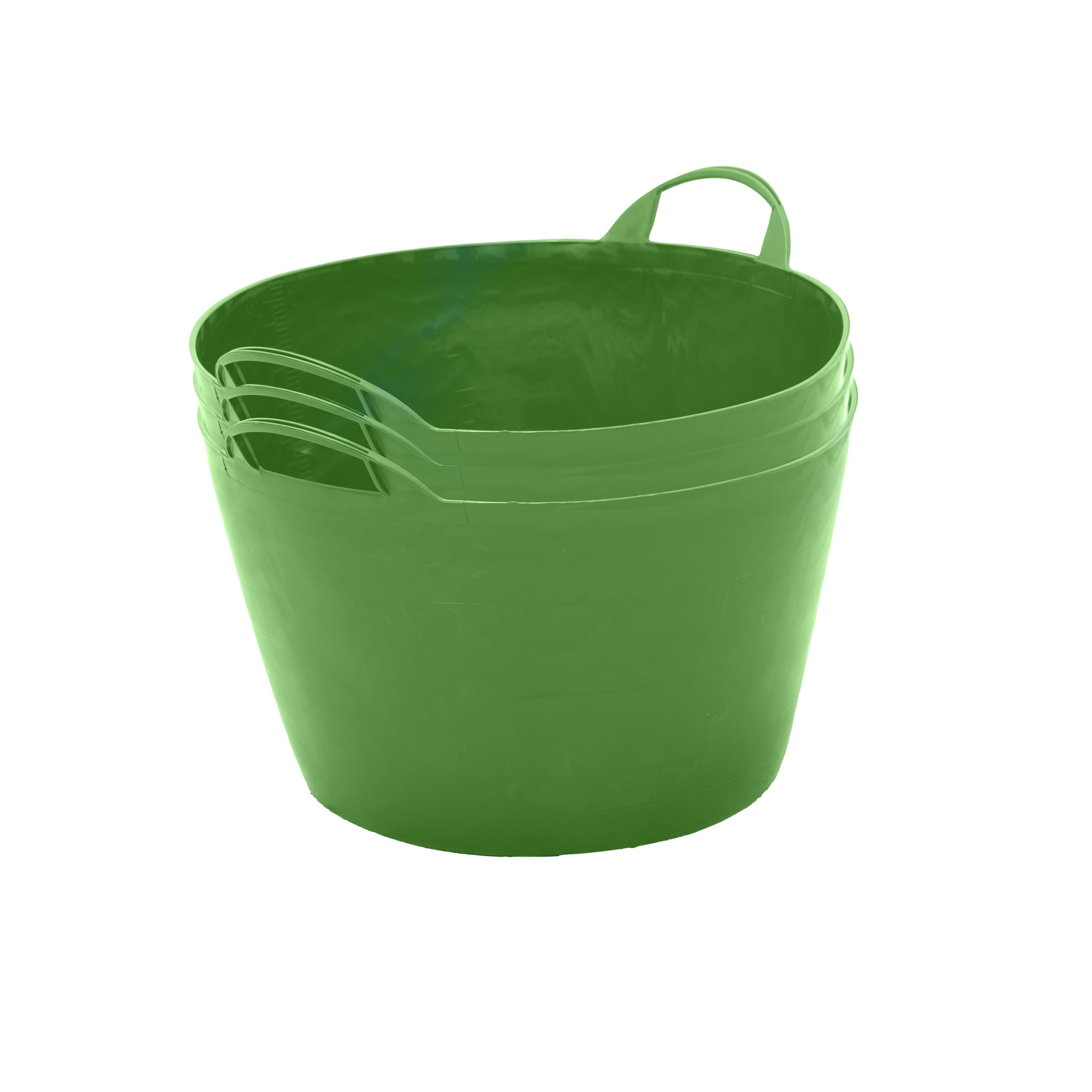 BiGDUG Plastic Flexi Tubs (42 Litre) - Pack of 3 - Black - Heavy Duty Trugs Flexible Storage Bucket - Multi Purpose Round Container — view 19