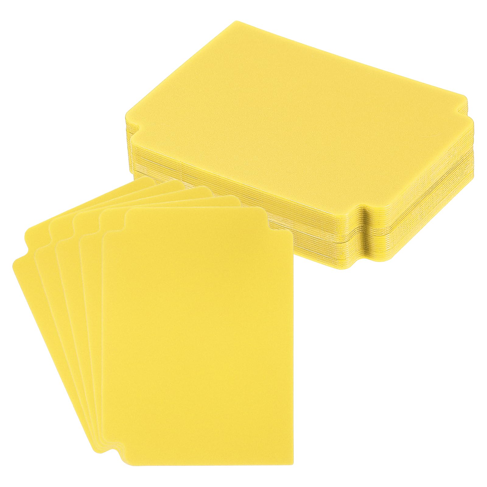 PATIKIL Card Dividers, Yellow, 50 Pack, 3.7x2.8 inch, Polypropylene, 2.5 x 3.5 inches, Card Storage