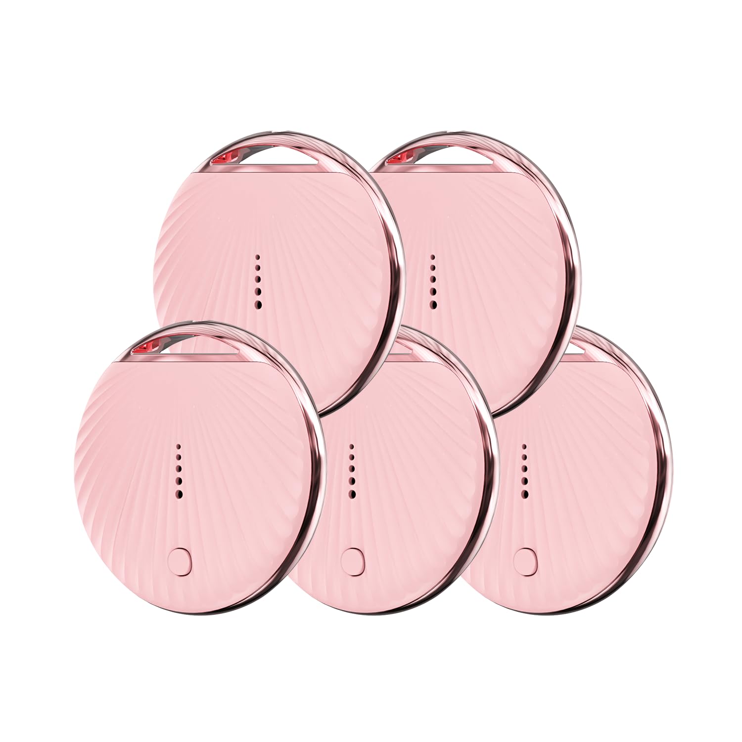 Find My App Lot de 5 localisateurs de clés intelligents Rose Compact et portable Compatible Find My App Gestion multi-appareils