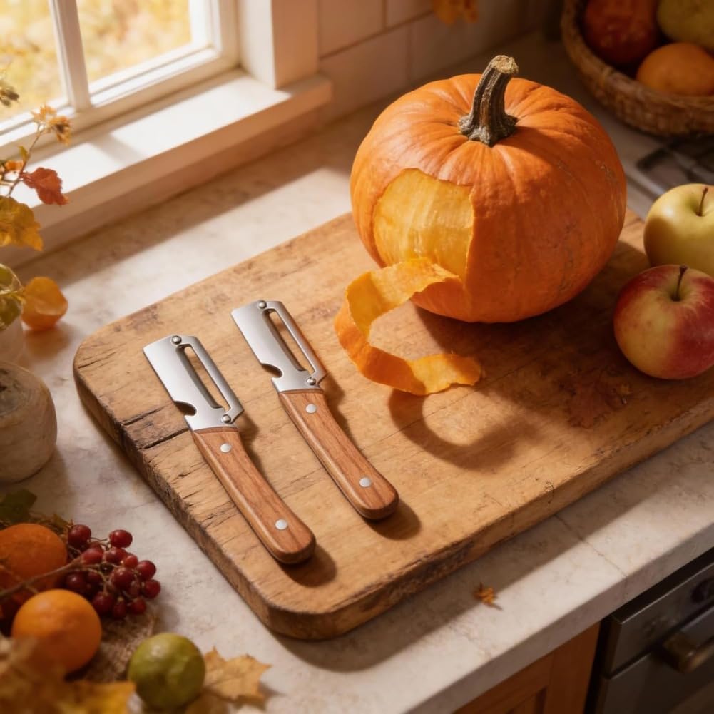 Zero Snag Wooden Peeler, 2027 New Premium Stainless Steel Blade Non-Slip Multifunctional Vegetable Peeler for Apple, Potato, Pumpkin, Papaya (1Pcs) — view 7