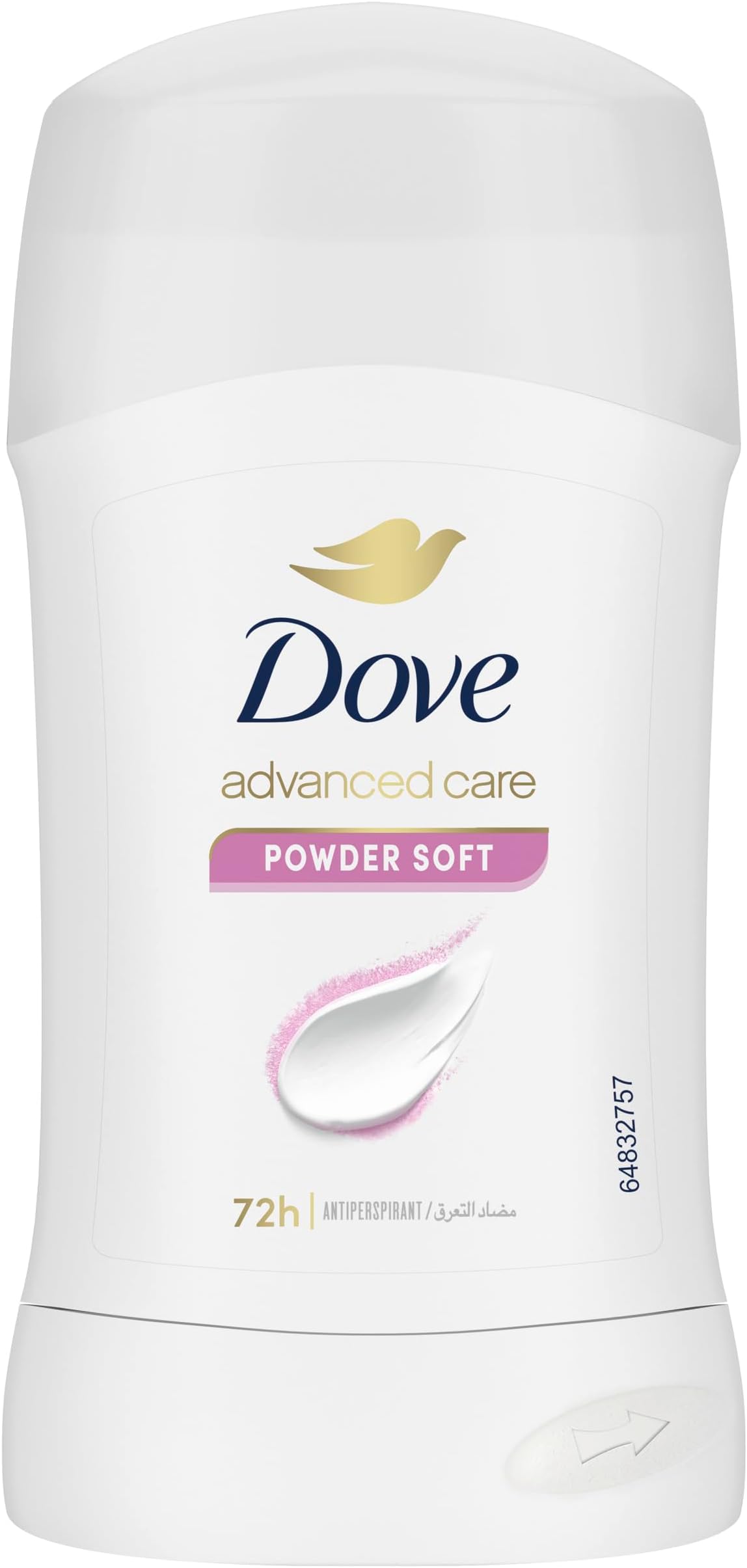 Antiperspirant Stick, Powder Soft, For 72h Sweat Protection and Odour Control, With ¼ Moisturising cream for softer, smoother underarms, 40g