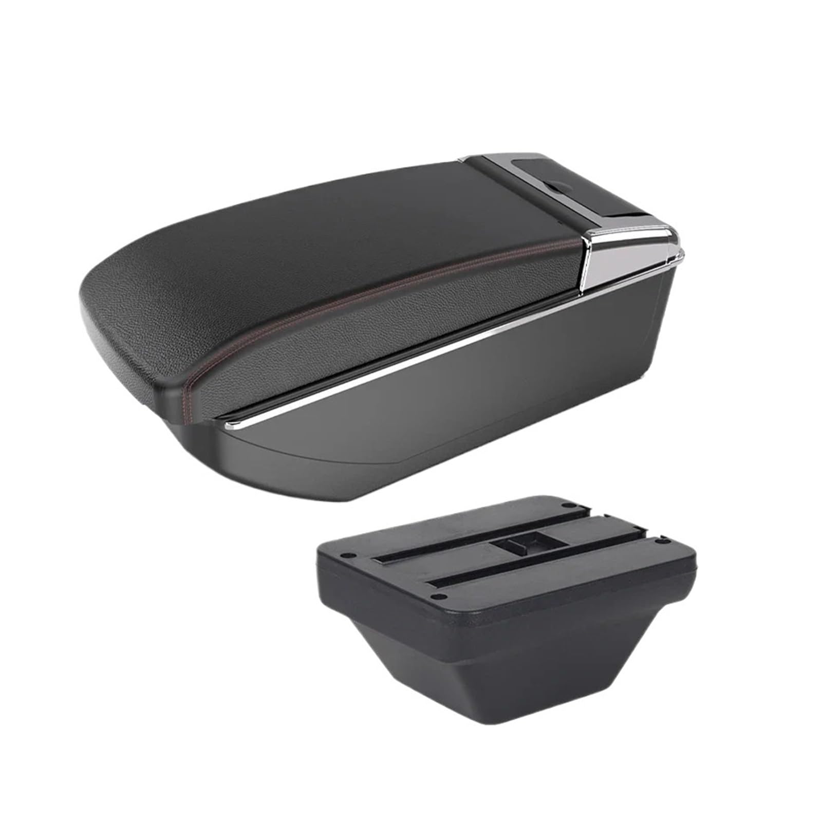UMDJJU For MG For ZS For Armrests Car Center Console Storage Armrest Box Modification Accessories With USB Can Charge Car Centre Console Armrest Box(B1 Black red NO USB)