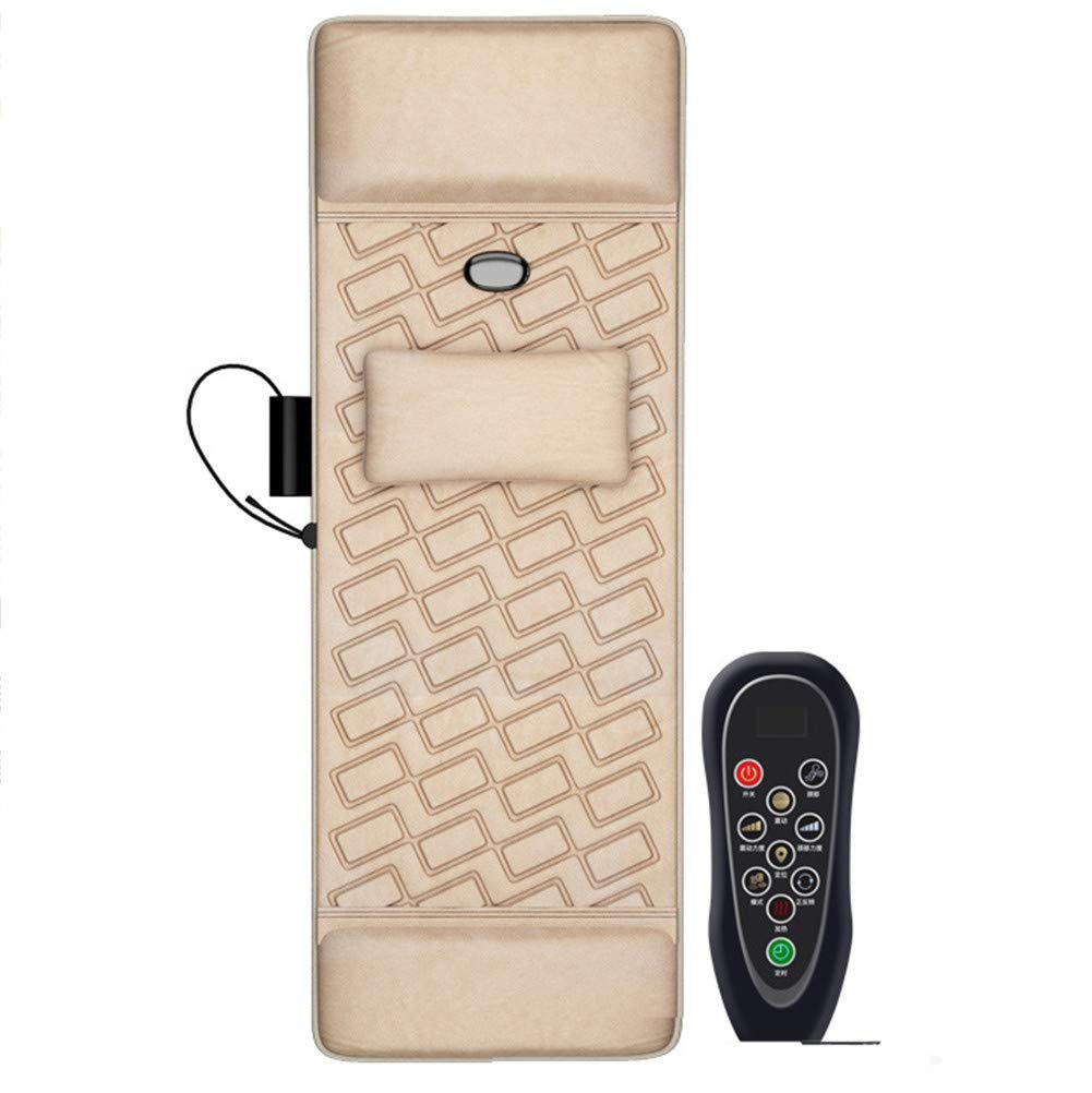 Cojín de silla de masaje con calefacción de cuerpo completo,Almohadilla de colchón de masaje vibratorio de amasamiento profundo,Estera de masaje de cuerpo completo para aliviar el dolor de cuello, esp