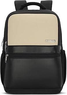 Lavie Sport 45cm Pioneer 24 Litres Laptop Backpack with Trolley Sleeve For Men & Women|Vegan Leather|Office Travel Backpack|Front organizer|Bottle Holder|Fits upto 14" Laptop