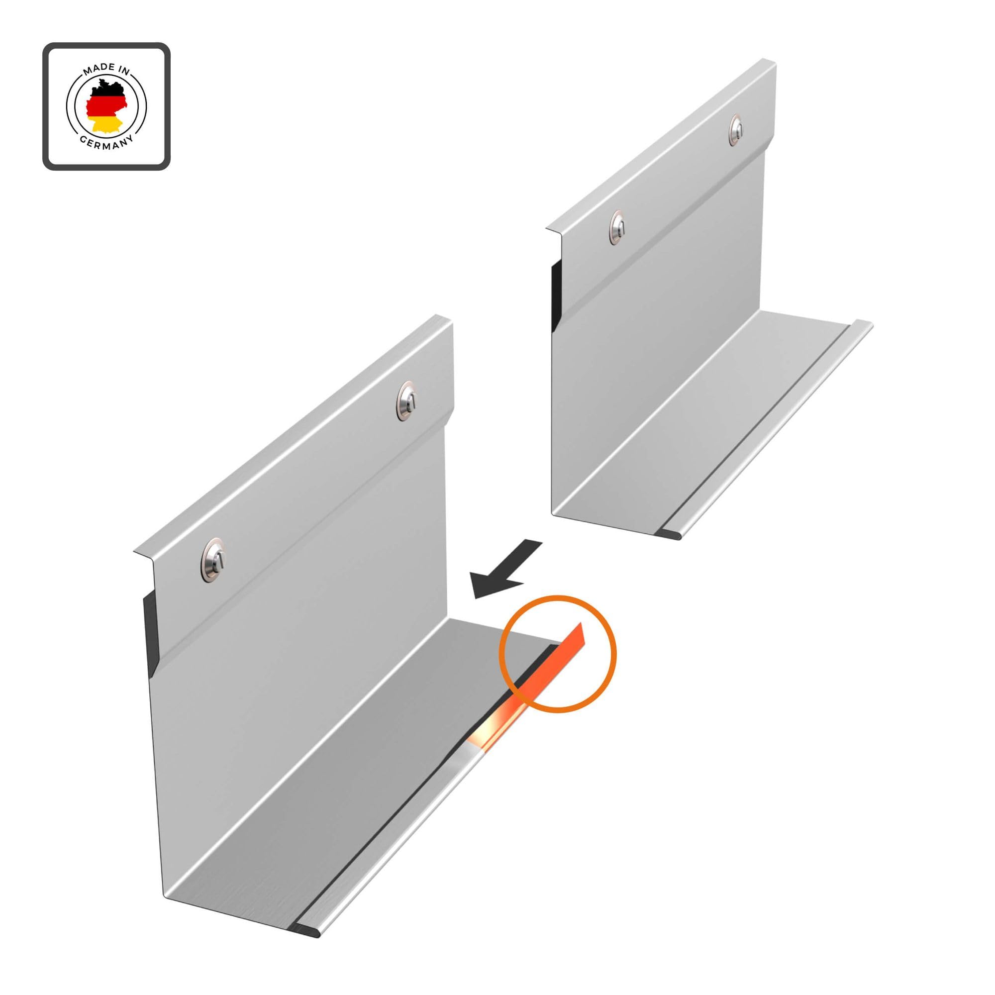 INEFA Techo de chapa angular de aluminio 200cm para drenaje, protección de bordes
