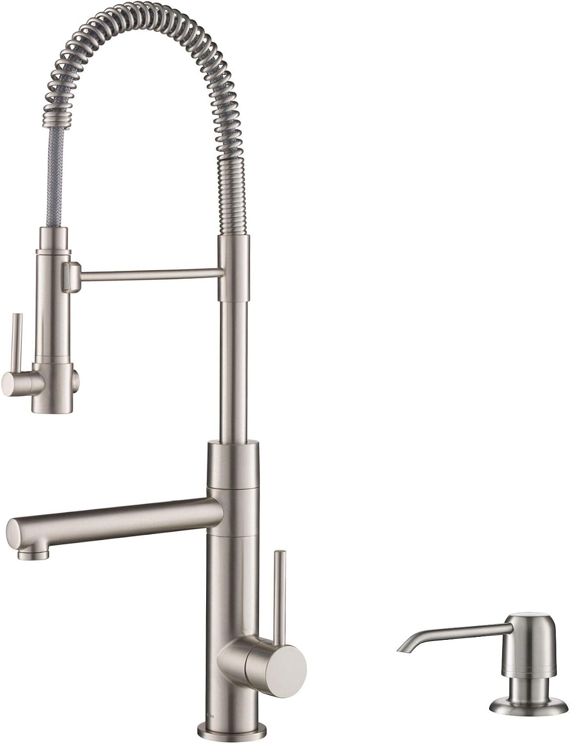 🛒 Crazy Deals Kraus KPF-1603SFS-KSD-32SFS Artek Pro 2-Function Commercial Style Pre-Rinse Kitchen Faucet with Pot Filler and Soap Dispenser, Spot Free Stainless Steel