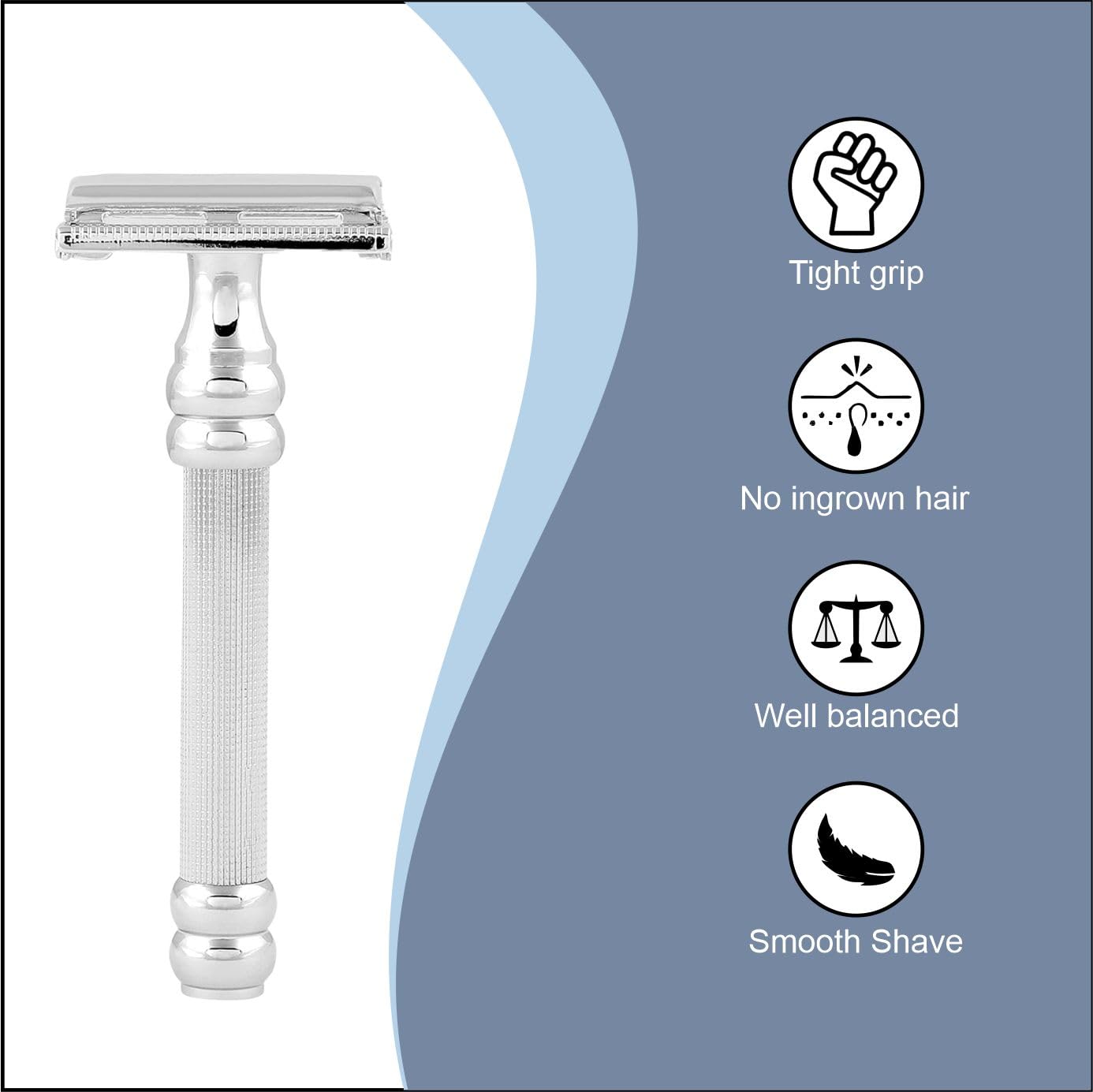 Pearl Shaving Double Edge Butterfly Safety Razor SBF-11 (Chrome) 1