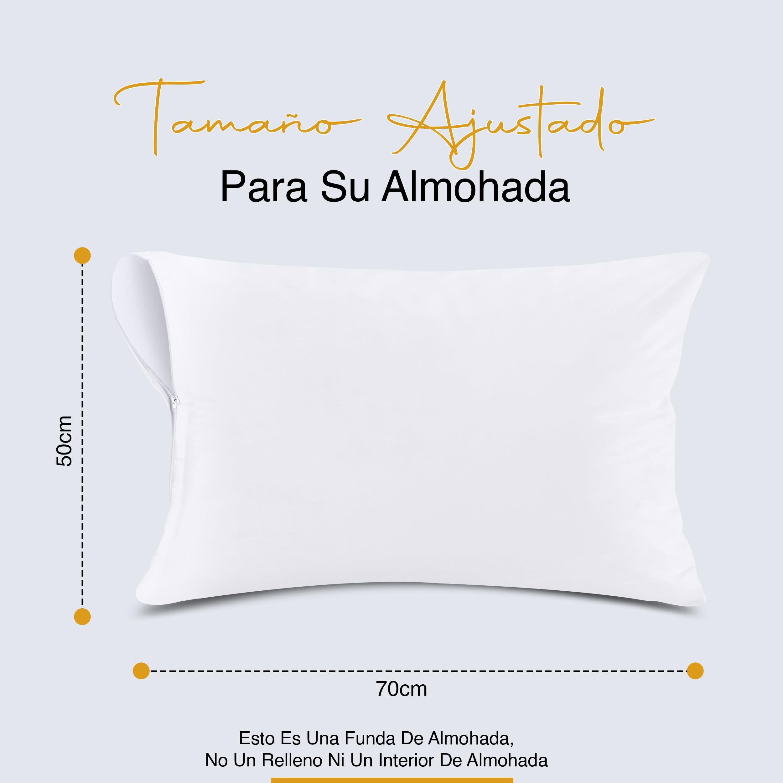 Funda de almohada impermeable de Utopia Bedding, mostrando su tejido y cremallera.