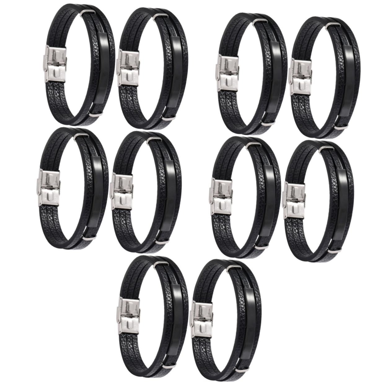 POPETPOP 10pièces Bracelet Cuir Pour Homme Lot De Design Multi-couches Décoration Élégante Pour Poignet Pours Fêtes Occasions Spéciales