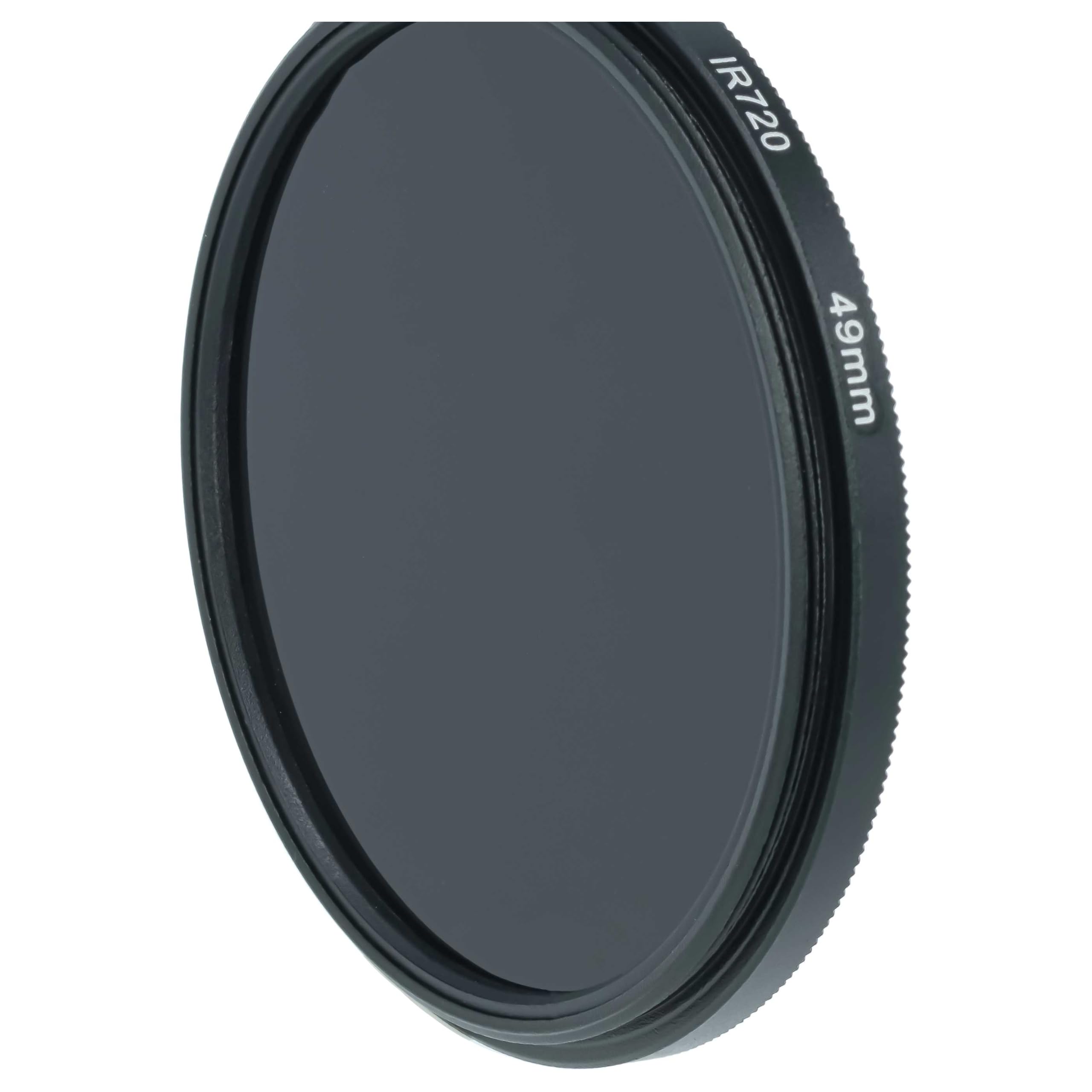 vhbw Universal Infrarot Filter 720nm für Kamera Objektiv - Zirkularer IR-Filter, 49mm, Schwarz