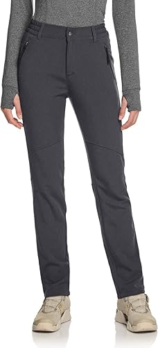 Miniatura 3 de TSLA Softshell - Pantalones de esquí de invierno para mujer, con forro polar, impermeables, pantalones de senderismo para trabajo al aire libre, con