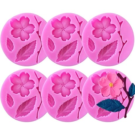 Peach Blossom Flowers Sugar Art Flower Mold