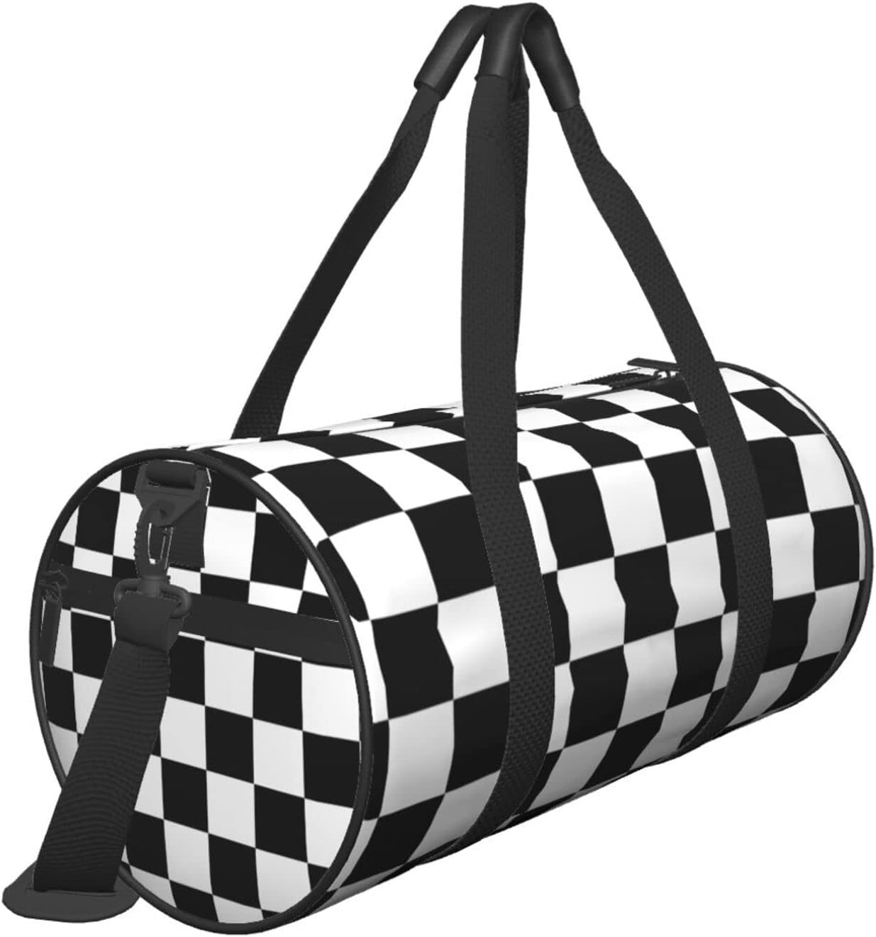 Race Checkered Sports Gym Bag Racing Checkerboard Travel Duffel Bag Shoes Compartment For Men Women Foldable Lightweight Yoga Gym Sports Bag 17.7 X 9 X 9 Inches - Image 2