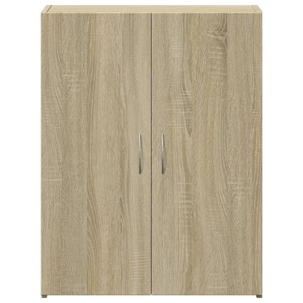Armadietto in rovere Sonoma, 60 x 32 x 77,5 cm, con serratura richiudibile, per ufficio, casa, archivio, documenti, cartelle, cartelle sospese, cassetti, metallo e legno