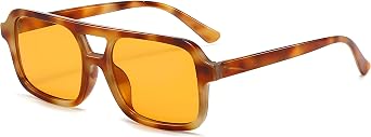 نظارات شمسية Kursan Retro Square Aviator للنساء نظارات شمسية عتيقة مستطيلة من السبعينيات