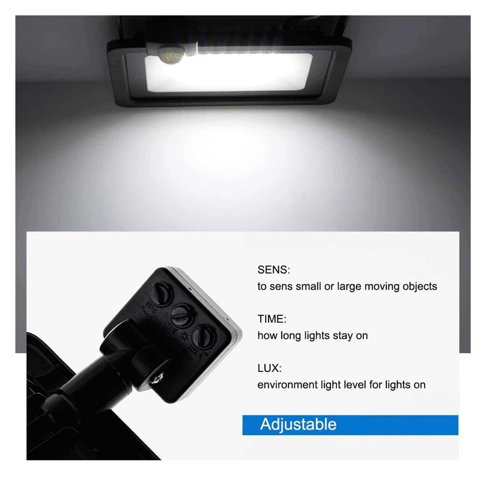 Focos exteriores, Reflector LED Con Sensor De Movimiento PIR For Pared Exterior, Lámpara Impermeable IP66 100W, 50W, 30W Y 20W, Foco Calle For Jardín Exteriores(Warm Light 3000K,100W)