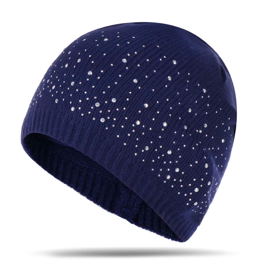 Ulalaza Women's Style1-5 Sparkle Cable Knit Hat Pom Pom Beanie Skull Stocking Hat Cuff Beanie Cap For