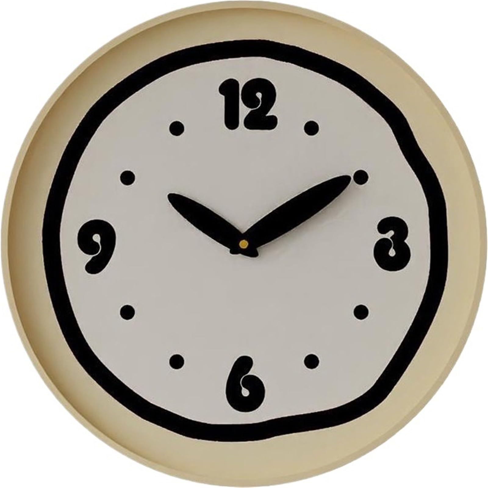 S5b8W3g7 Modern Quartz Cream style graffiti shaped silent wall clock battery powered Easy to match Wall Clock(10 inches)