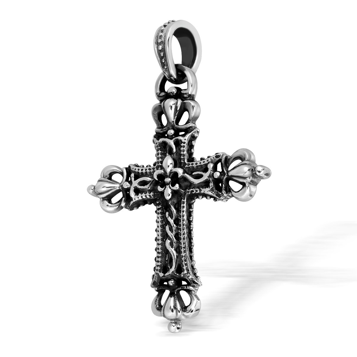 WithLoveSilver Colgante de plata de ley 925 con flor oxidada de lis