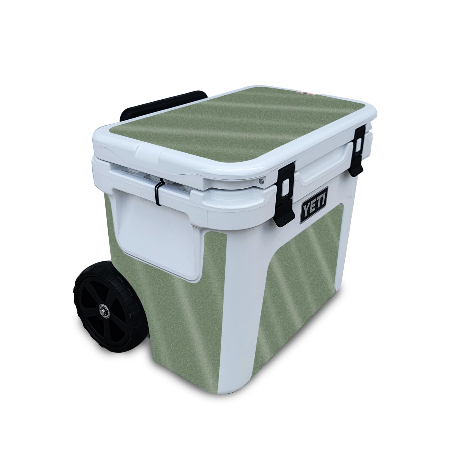 Glossy Glitter Skin Compatible with Yeti Roadie 32 Wheeled Cooler - Solid Olive - Premium 3M Vinyl Protective Wrap Decal Cover - Easy to Apply | Crafted in The USA by MightySkins