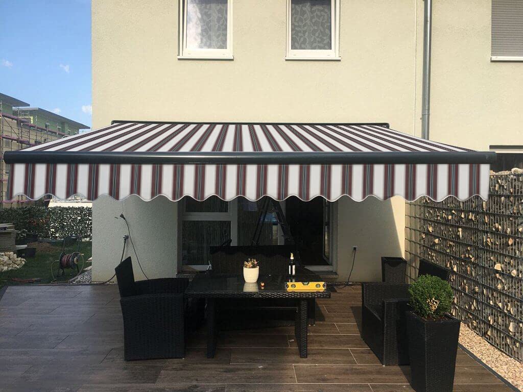 Arilco Electric Full Cassette Awning, Cassette Awning, Articulated Arm Awning, Sun Awning, Sun Protection, Available in Many Colours and Sizes, Available in Cassette Colour Anthracite (5.5 m x 3 m Garden
