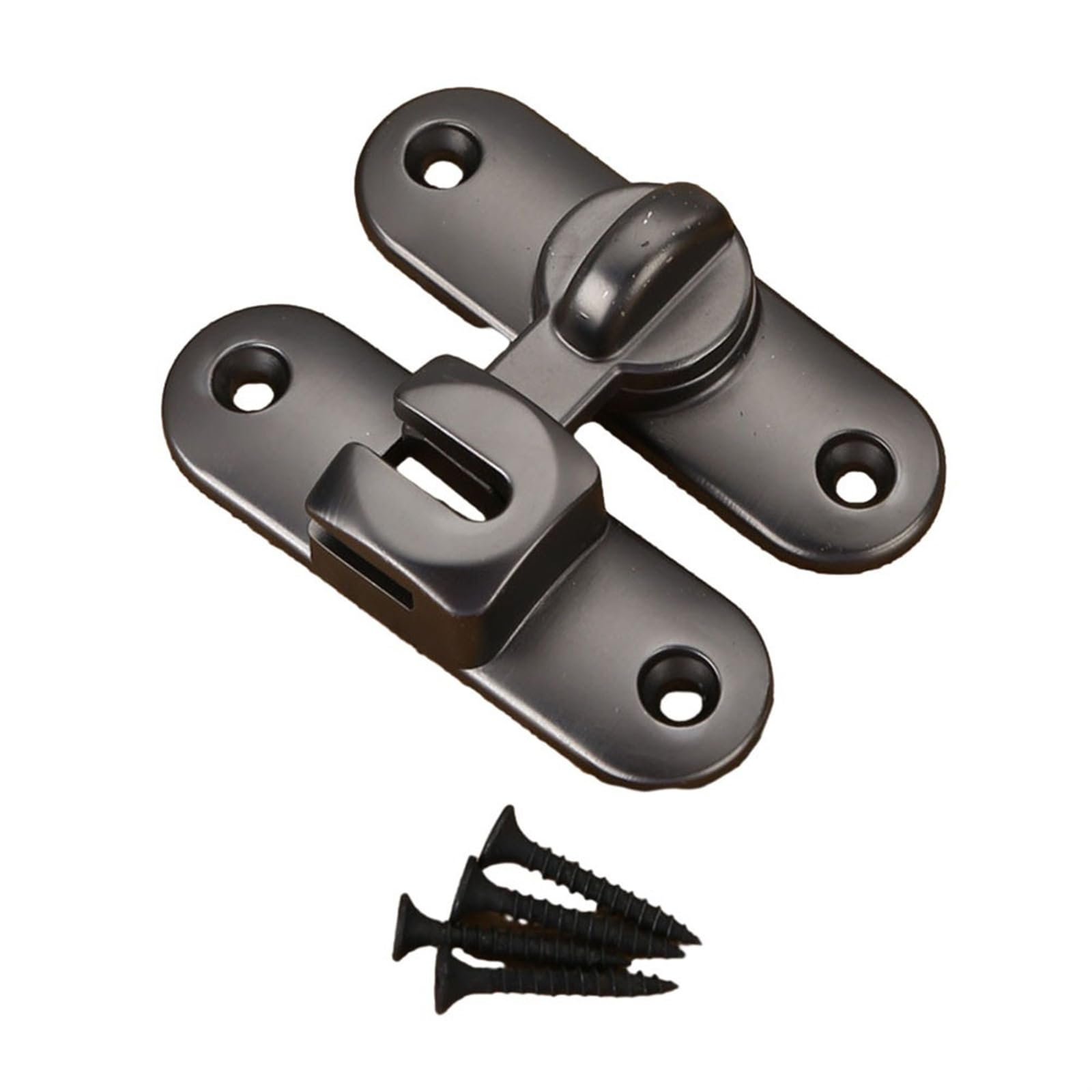 Door Bolt Lock Latch Buckle Sliding Barn Zinc Alloy Right Angle Hasp Hardware Multicolor(Grey)