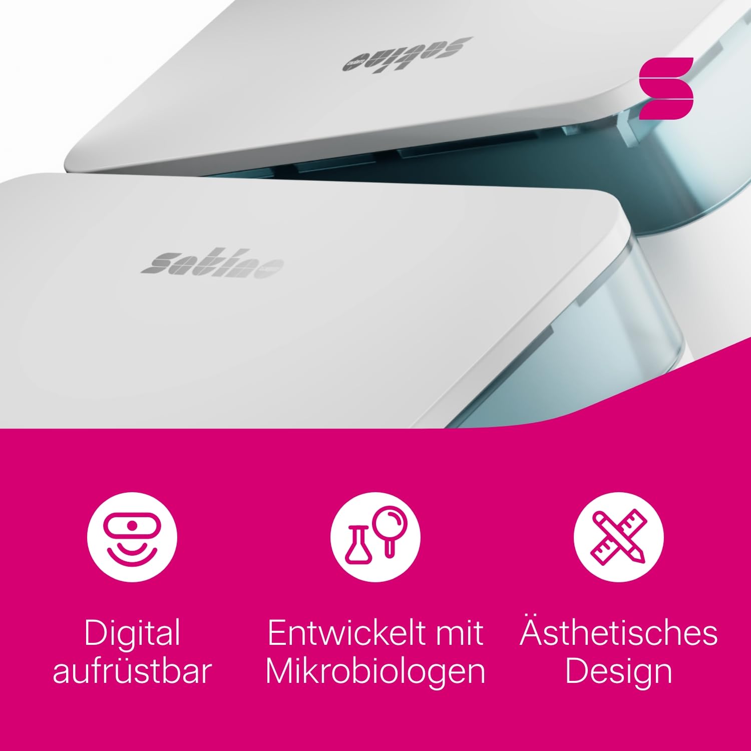 Satino HYGINITY Papierhandtuchspender für Z Falz & W Falz Papierhandtücher - Made in Germany – Handtuchspender für PT2 & H2 Handtuchpapier mit Füllstandsanzeige - für Gewerbe & Industrie - weiß