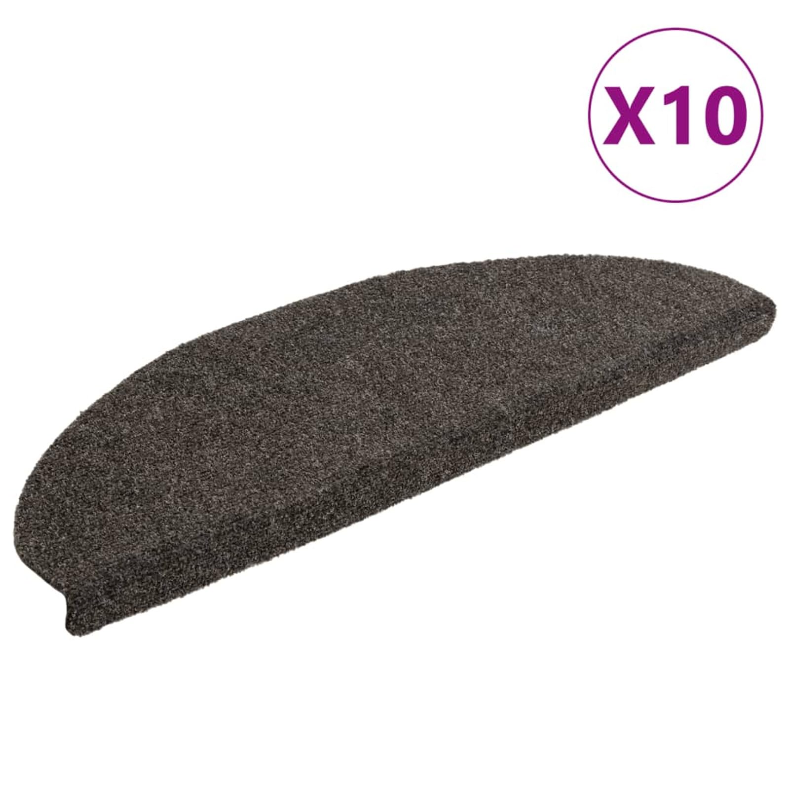 Tidyard Tapis d'escalier Autocollants 10 pcs Anthracite 65x21x4 cm, Tapis Escalier Tapis de Sécurité pour Sol Protection, Aînés et Animaux