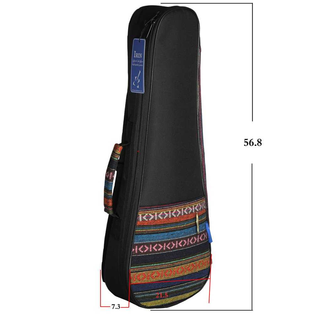 Btuty Ukulelentasche, 53,3 cm, Sopran-Ukulelen-Rucksack, ethnischer Stil, strapazierfähige Baumwolle, dicke Polsterung mit verstellbarem Schultergurt