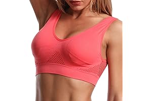 Breathable, Padded, No-Underwire Bra for Ample Support
