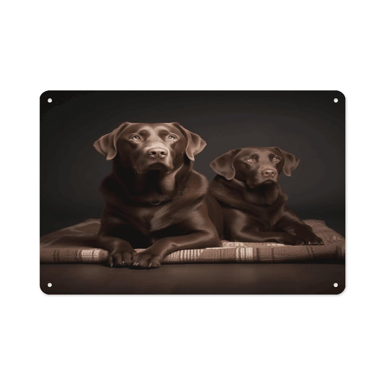 VstaDank Vintage Metal Sign Sublimation Aluminum Brown Labrador Retriever Plaque Sign Weatherproof Art Decorative Wall Plate Boho Aluminum Wall Hanging Decor Retro Poster Plaque 8x12in