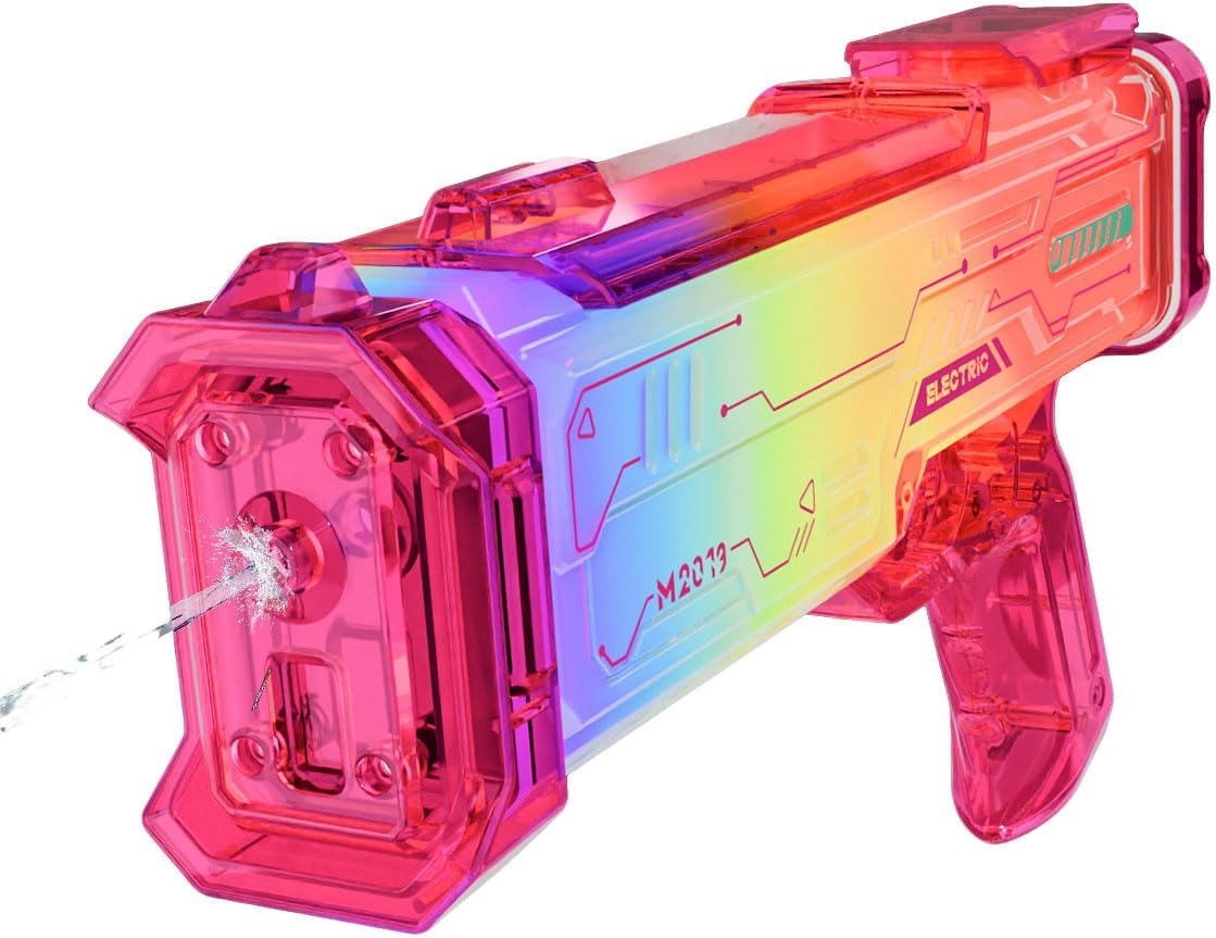 Electric Water Gun Toy, Dynamic Color-Changing Lights, 350ML Water Tank, Volume Control Button, Waterproof Switch, Outdoor Pool, Beach & Backyard Combat – for Kids & Adults