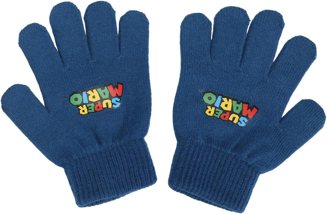 Super Mario Ribbed Knit Youth Beanie and Gloves Set - Image 2