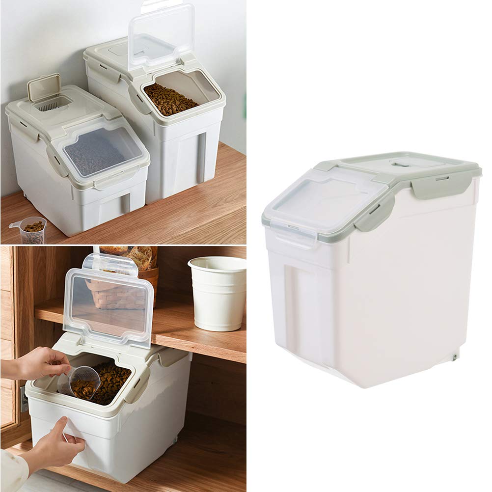 Lurrose Contenedor de Comida para Perros de Plástico Pp Tapa Hermética y Diseño Simple y Elegante para Mantener el Alimento Fresco y Seco