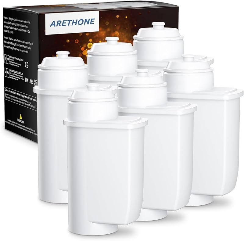 ARETHONE Vízszűrő Siemens EQ5 EQ6 EQ9 EQ500 S700 Kávéfőző Gépekhez, Bosch TCZ7003 TCZ7033 Kompatibilis Szűrőbetét 6 Darabos Csomag
