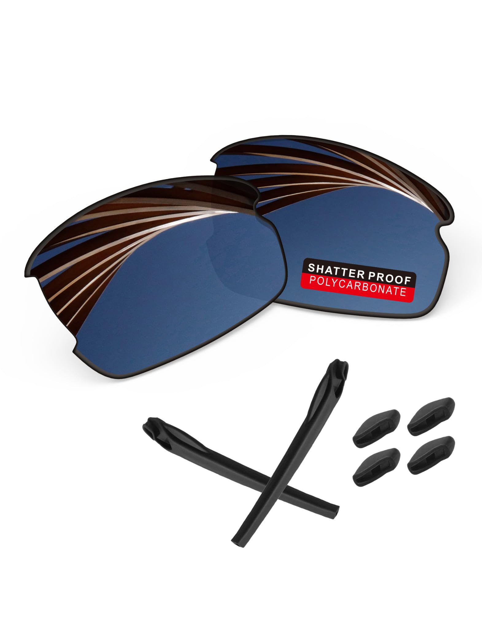 PRO+ Polycarbonate Replacement Lenses &amp; Rubber Kits for Oakley Flak 2.0 Series Sunglass