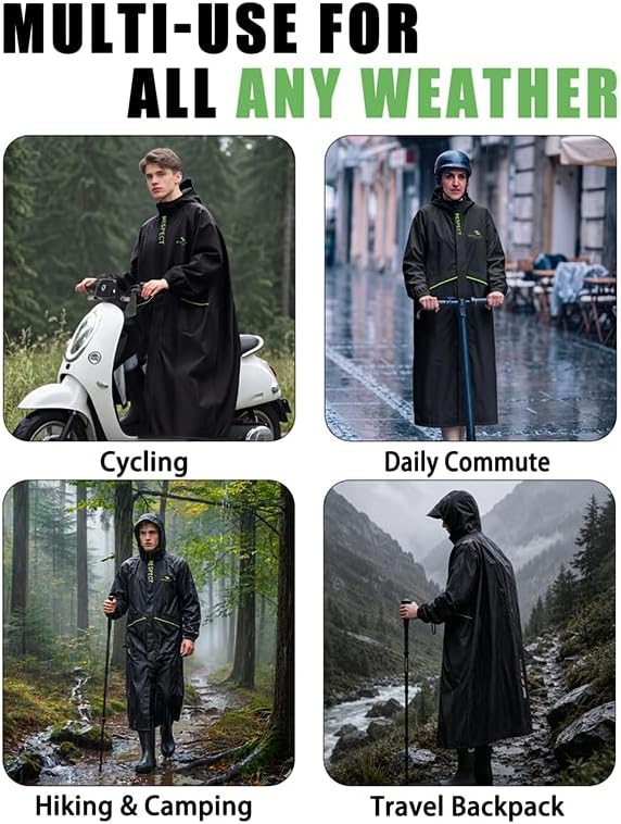Rain Jacket Men, Waterproof Windbreaker Packable Lightweight Rain Coats with Hood for Women Cycling Hiking Golf