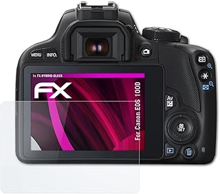 atFoliX Plastic Glass Protective Film compatible with Canon EOS 100D / Rebel SL1 Glass Protector, 9H Hybrid-Glass FX Glass Screen Protector of plastic
