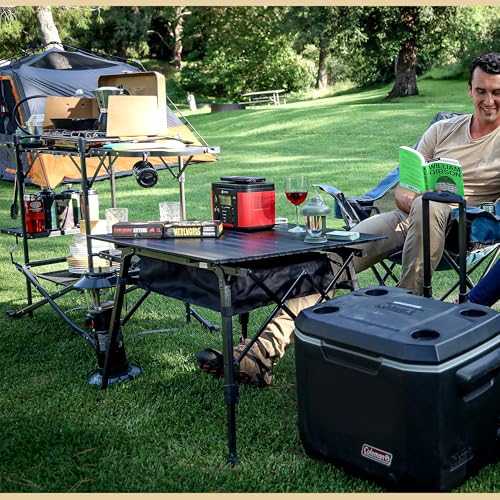 ARROWHEAD OUTDOOR 39" Aluminum Folding Camp Roll Up Table w/Adjustable Height, Undertable Mesh Storage, Carry Bag by ARROWHEAD OUTDOOR - Image 3