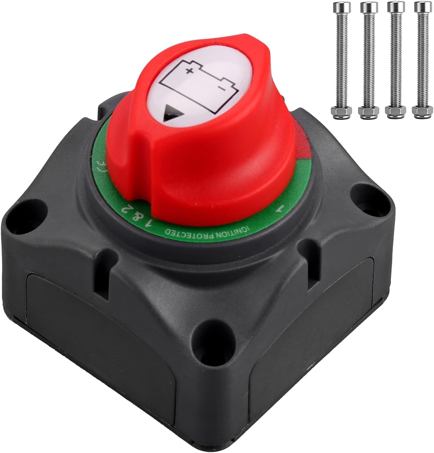 Justech Battery Isolator Switch 12-48V - Heavy Duty Battery Power Cut Off Switch, Car Battery Disconnect Isolator 1-2-BOTH-OFF SWITCH - 200A