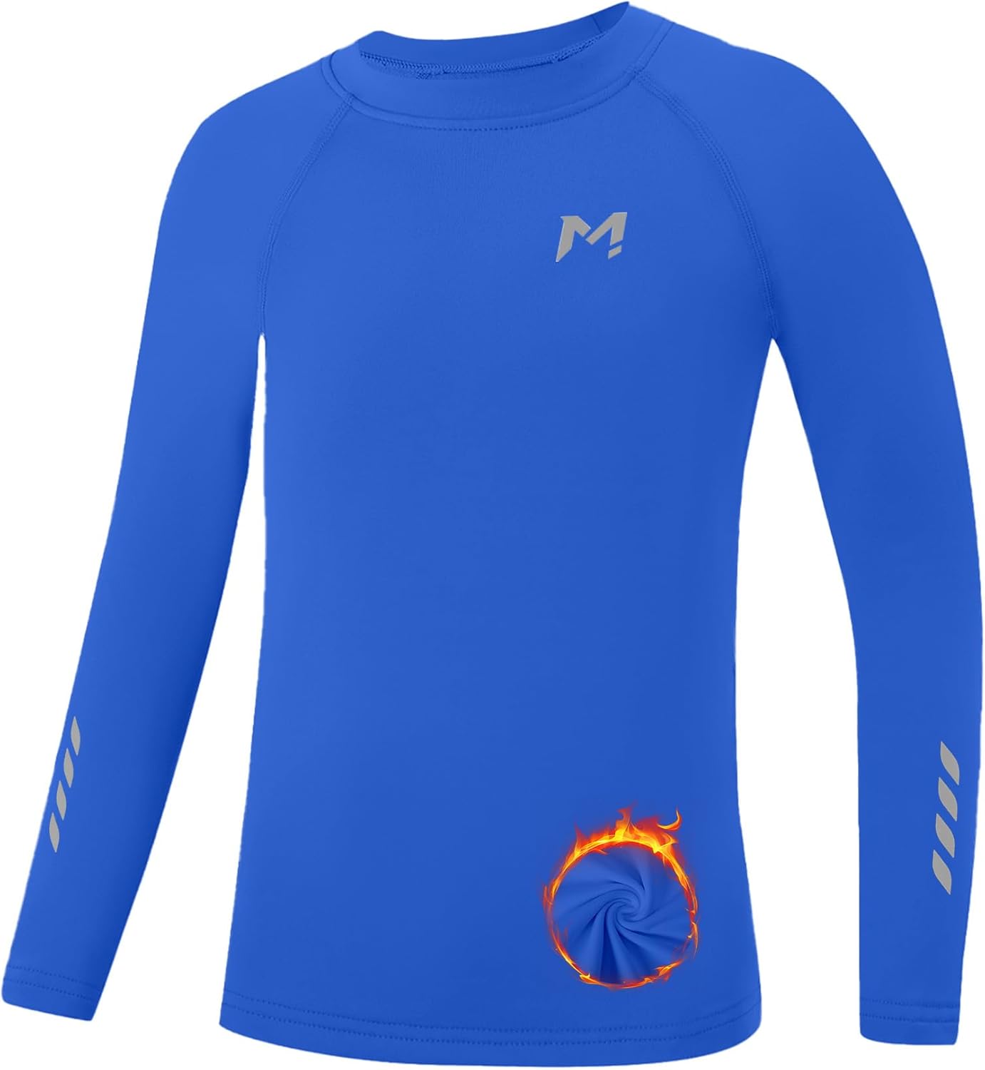 Moozava Boys Compression Thermal Shirt Long Sleeve Fleece Lined Youth Undershirt Kids Football Baseball Soccer Base Layer Top