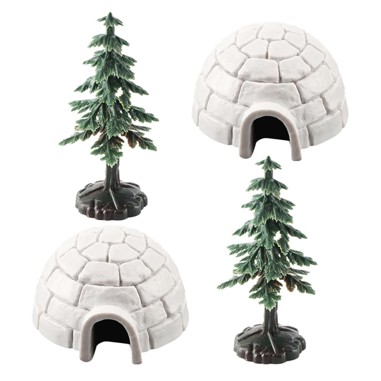 FOYTOKI 1set Artificial Mini Ice House Figurine Realistic Ice House Decor Christmas Trees for Home Decoration Tabletop Display and Holiday Celebrations