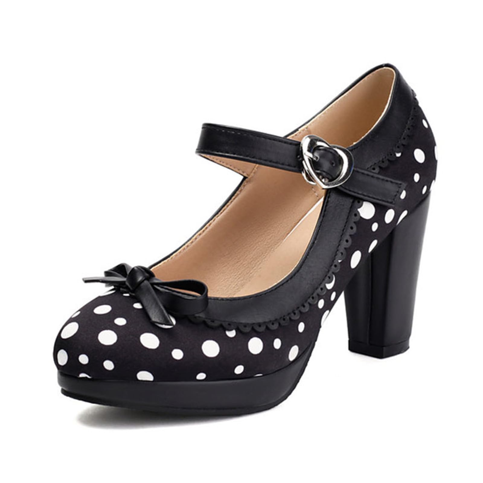 Traditionelle Damen mit Blockabsatz Elegante Tanzschuhe mit Schnalle Klobige Brautschuhe Ballerinas für Hochzeit Party Abendmode